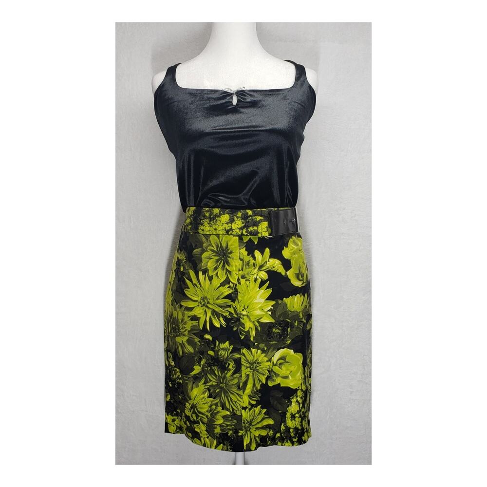 Michael Kors Y2K Floral Pencil Skirt 8 Office Siren Corporate Chic Vintage